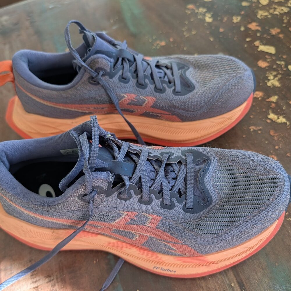 Asics Blue and Coral Women's Athletic Running Shoes